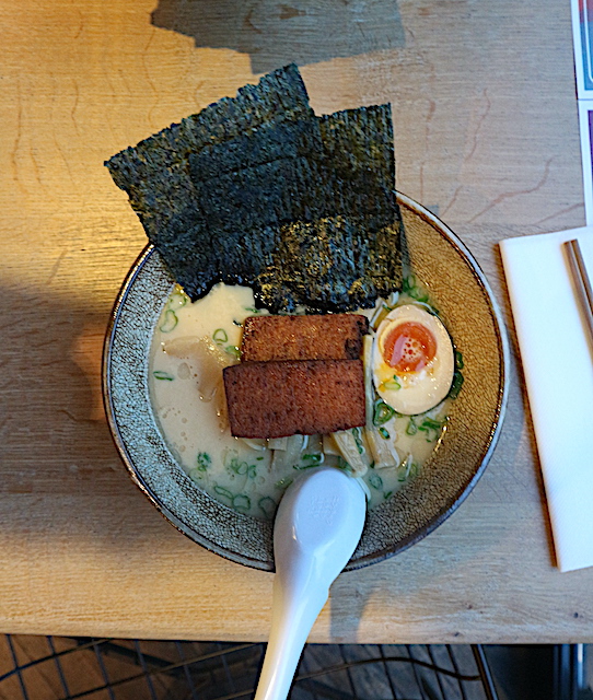 Matsudai. Vegetarian shoyu paitan ramen.