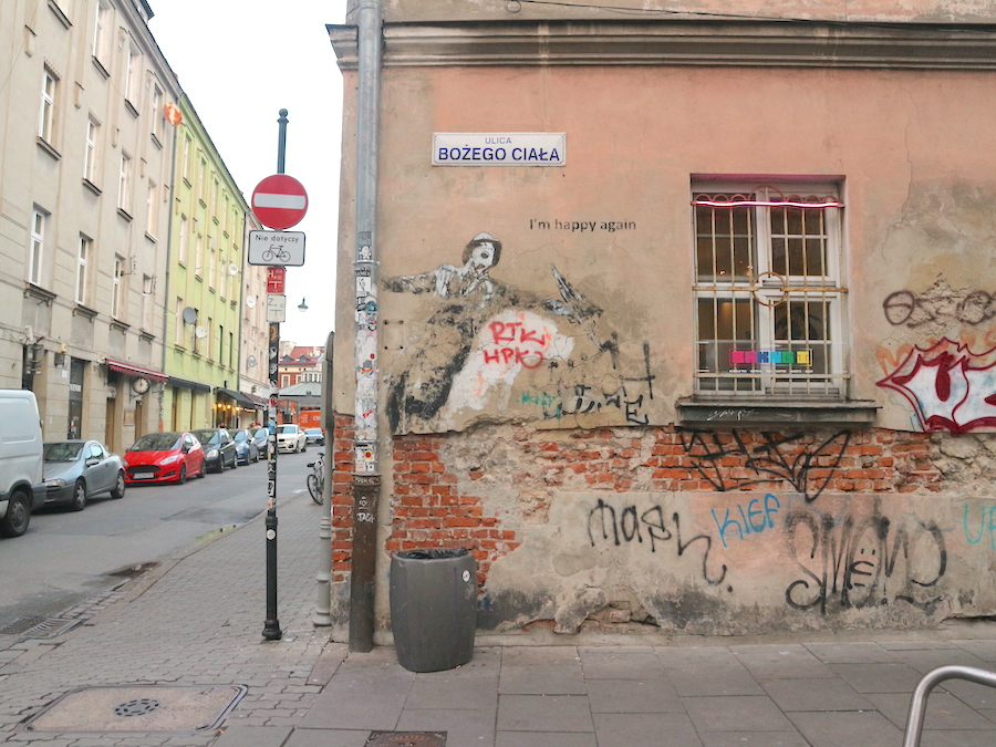 I'm happy again, street art, Krakow Poland